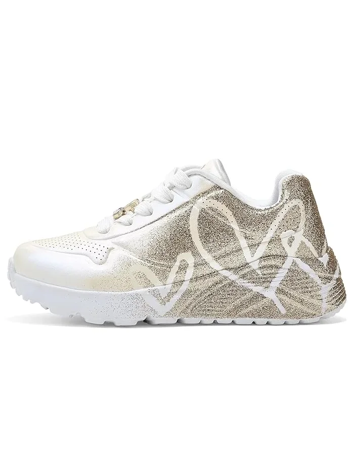 Кроссовки с принтом Skechers Uno Lite Heartdust SKECHERS KIDS — изображение 4 из 4, белый/золотистый