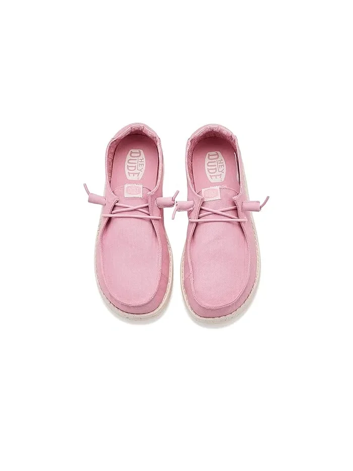 Кроссовки повседневные Wendy Y Stretch Canvas Hey Dude Kids — изображение 2 из 4, розовый