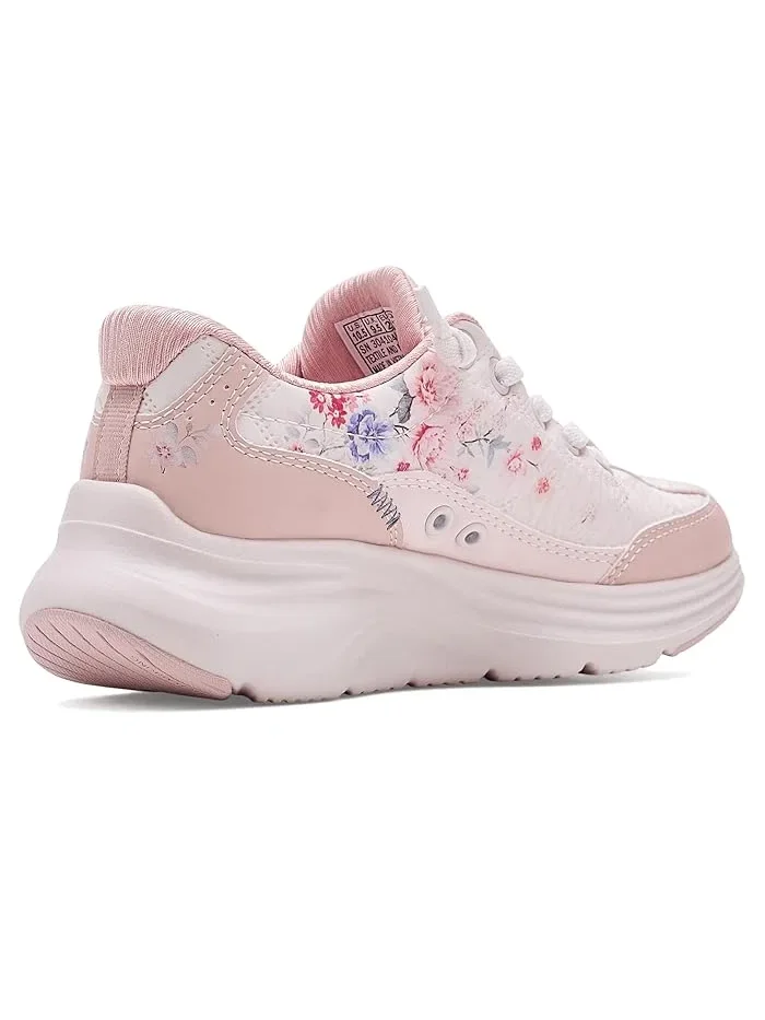 Кроссовки с цветочным дизайном Hands Free Slip-Ins Contour Foam Gentle Bloom SKECHERS KIDS — изображение 3 из 4, розовый
