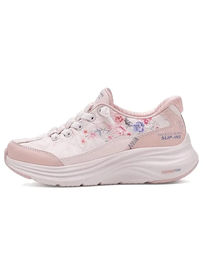 Кроссовки с цветочным дизайном Hands Free Slip-Ins Contour Foam Gentle Bloom SKECHERS KIDS — изображение 4 из 4, розовый