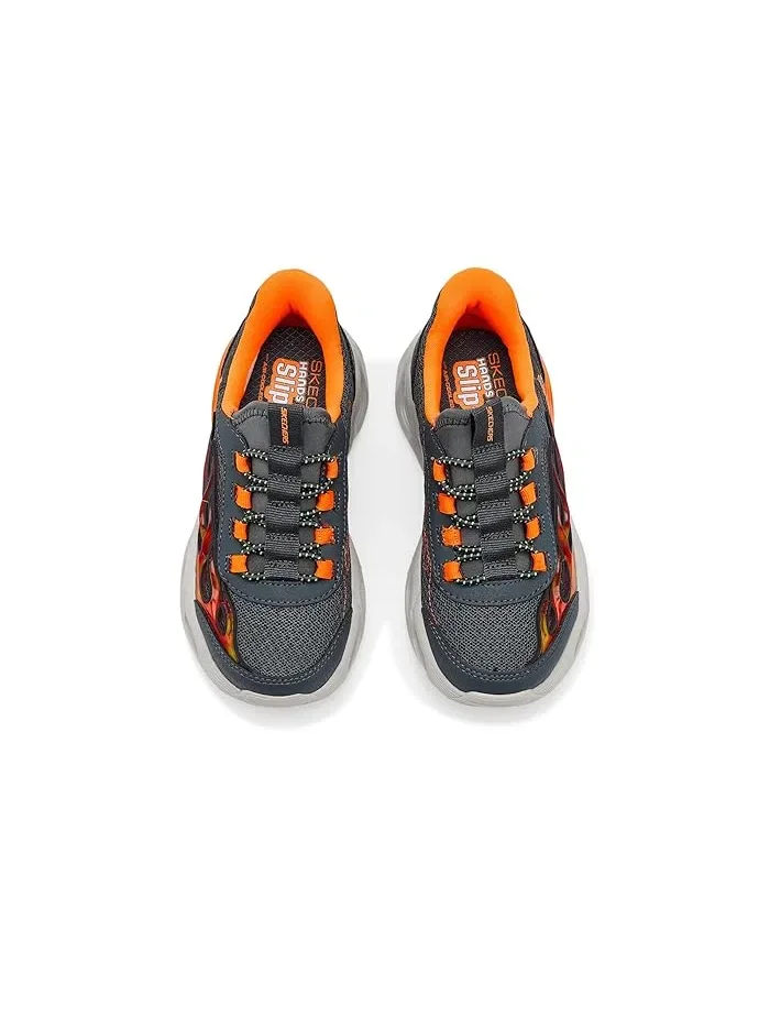 Кроссовки со светящимися вставками Thermo-Flash 2.0 SKECHERS KIDS — изображение 2 из 4, темно-серый/оранжевый