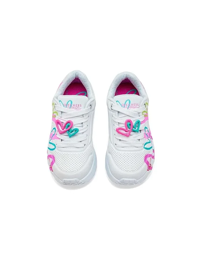 Кроссовки с принтом сердец Skechers X James Goldcrown-Uno Lite Flutter Hearts — изображение 2 из 4, белый/мульти