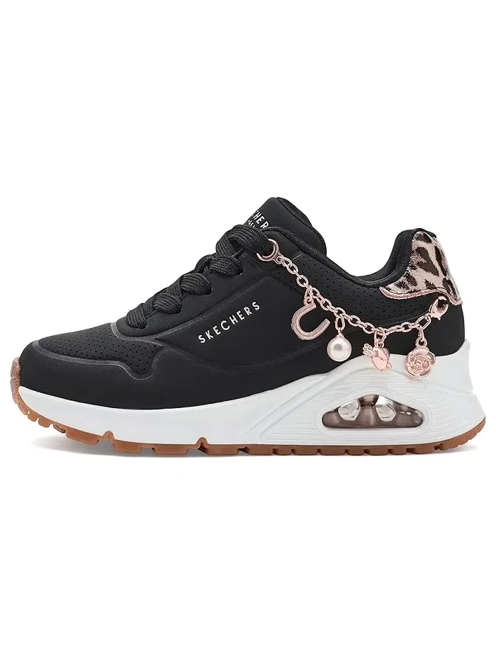 Кроссовки с леопардовым принтом Uno Gen1 SKECHERS KIDS — изображение 4 из 4, черный