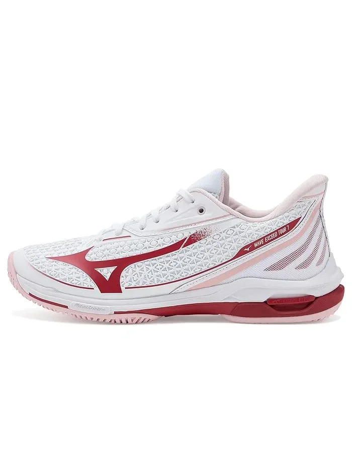Кроссовки теннисные Wave Exceed Tour 7 AC Mizuno — изображение 4 из 4, белый/красный