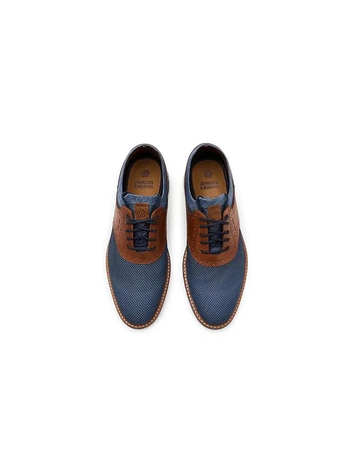 Туфли Oxfords Braxton Knit Saddle Johnston & Murphy — изображение 2 из 4, темно-синий/коньячный