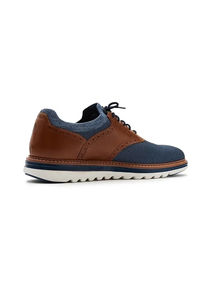 Туфли Oxfords Braxton Knit Saddle Johnston & Murphy — изображение 3 из 4, темно-синий/коньячный