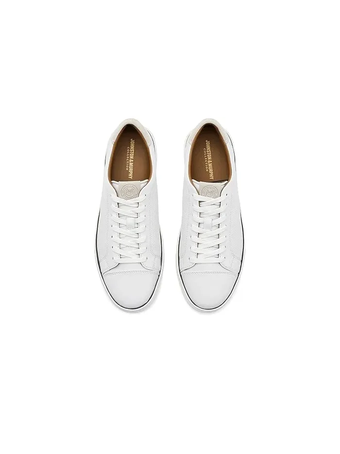 Кроссовки кожаные Luther Perfed Lace-To-Toe Johnston & Murphy Collection — изображение 2 из 4, белый
