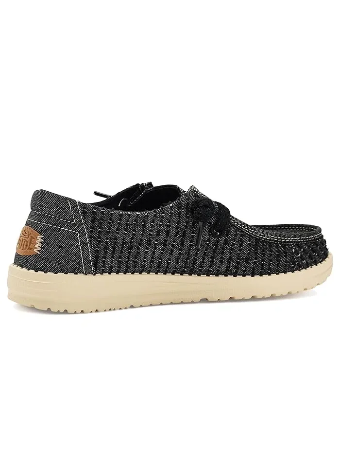 Кроссовки на шнурках Wendy Frayed Canvas Hey Dude — изображение 3 из 4, черный