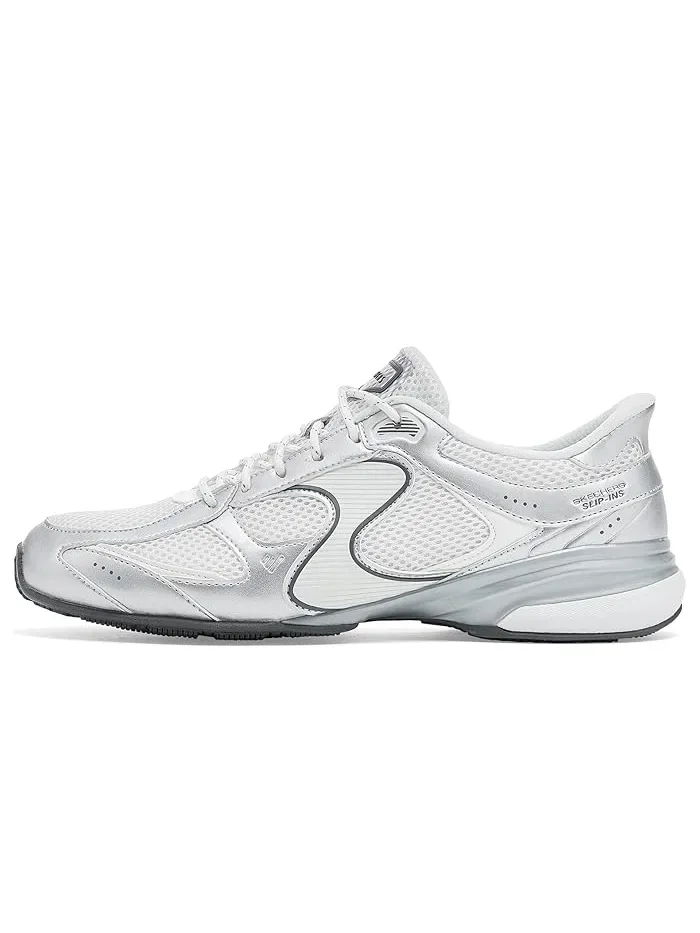 Кроссовки с технологией Hands Free Slip-Ins Exhilarate Metallic Dreams SKECHERS — изображение 4 из 4, белый/серебристый