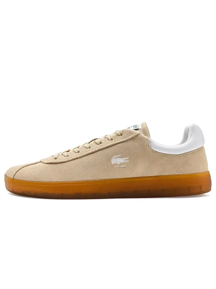 Кроссовки замшевые Baseshot Lacoste, Natural/Gum — изображение 4 из 4, бежевый