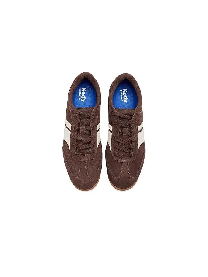 Кроссовки ретро Keds Revival Lace-Up, Chocolate/Egret Suede/Leather — изображение 2 из 4, бежевый