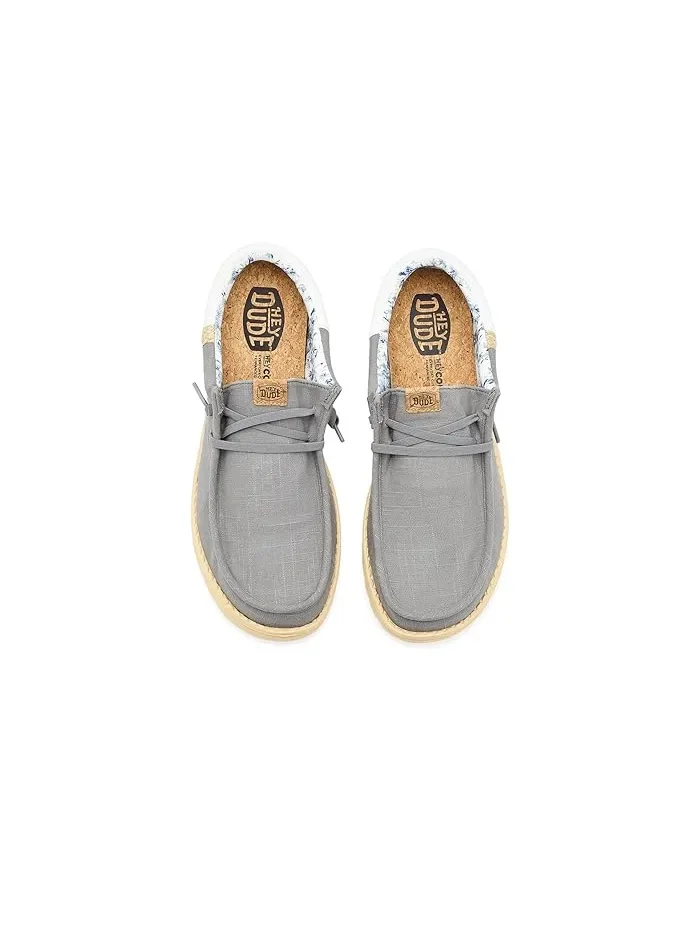 Кроссовки на шнуровке Wally Funk Summer Stitch Hey Dude — изображение 2 из 4, серый/мульти
