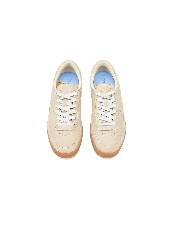 Кроссовки кожаные Aura Lacoste — изображение 2 из 4, бежевый