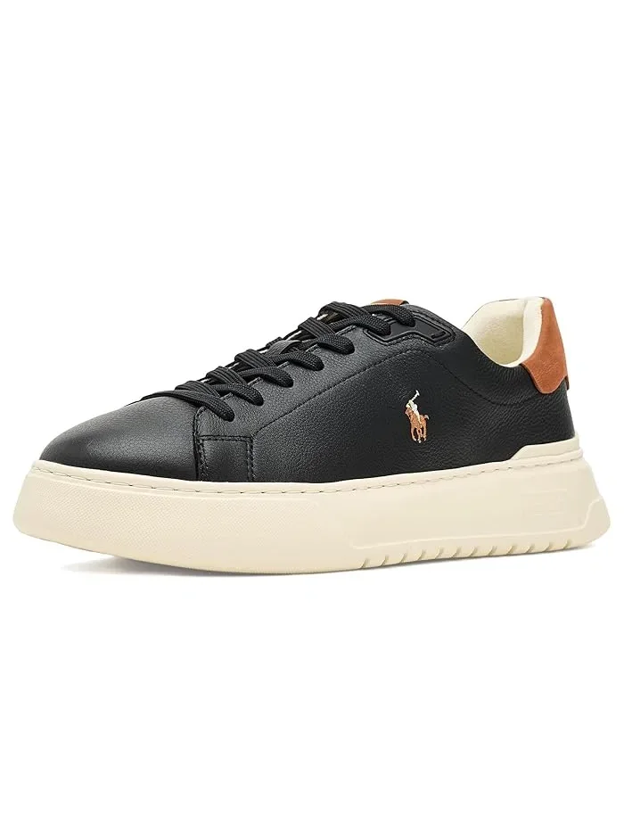 Кроссовки кожаные RLite Court Polo Ralph Lauren — изображение 1 из 4, черный/бежевый