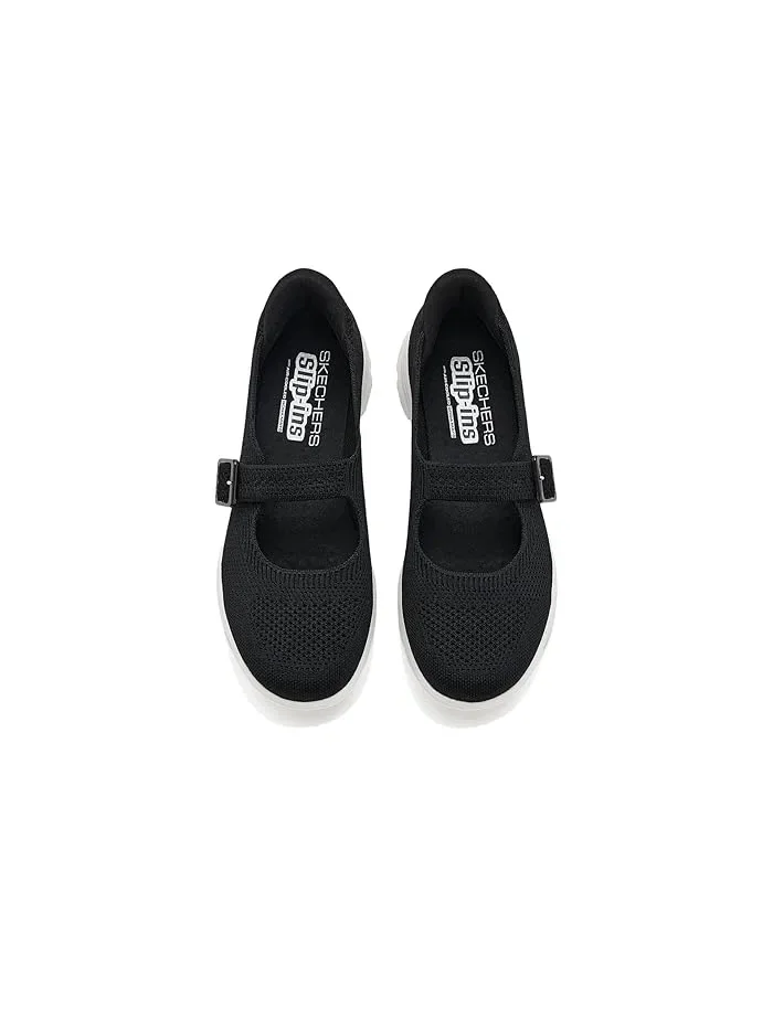 Кроссовки Mary Jane SKECHERS Hands Free Slip-ins — изображение 2 из 4, черный/белый