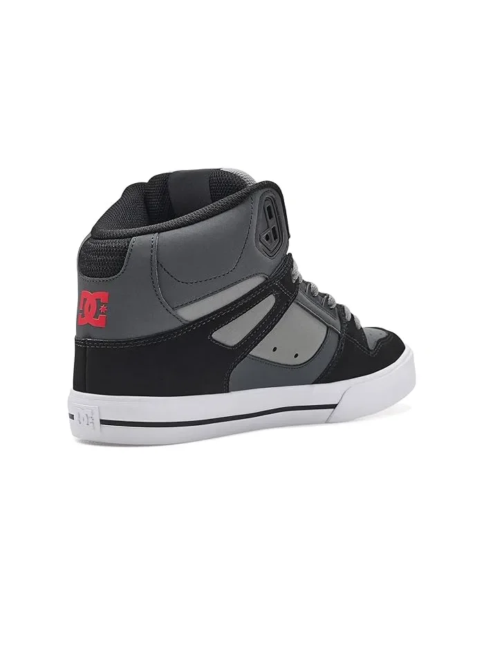 Кроссовки высокие кожаные Pure High Top WC DC — изображение 3 из 4, серый/черный/красный