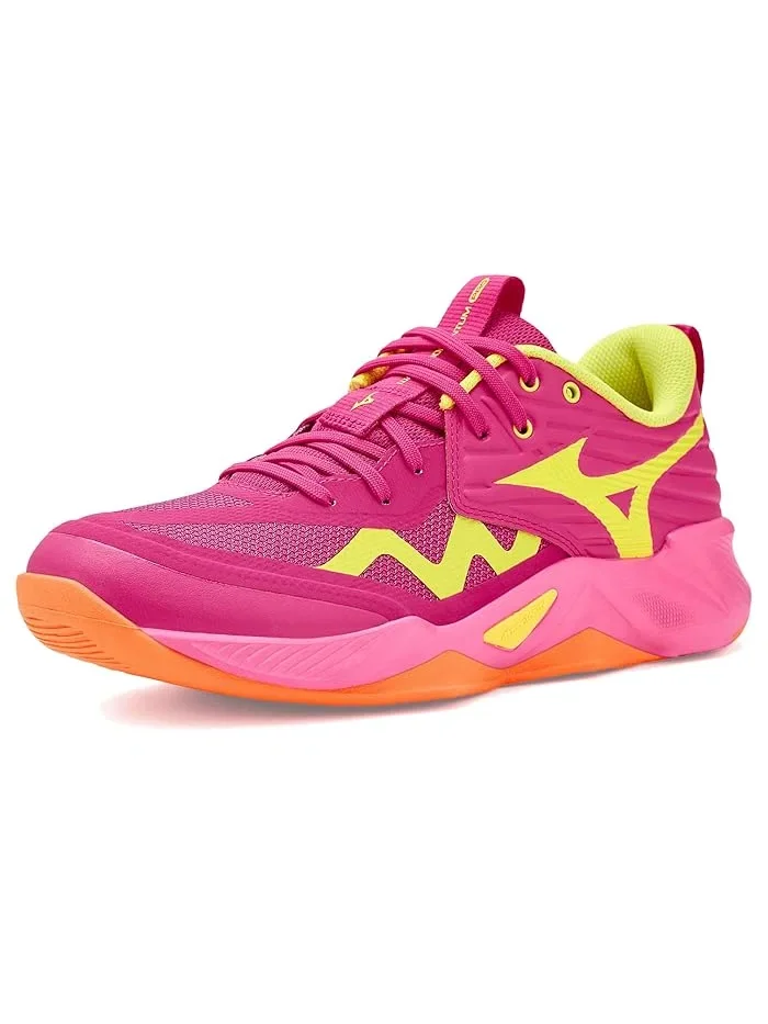 Кроссовки Wave Momentum 4 Pro Mizuno — изображение 1 из 4, розовый/желтый