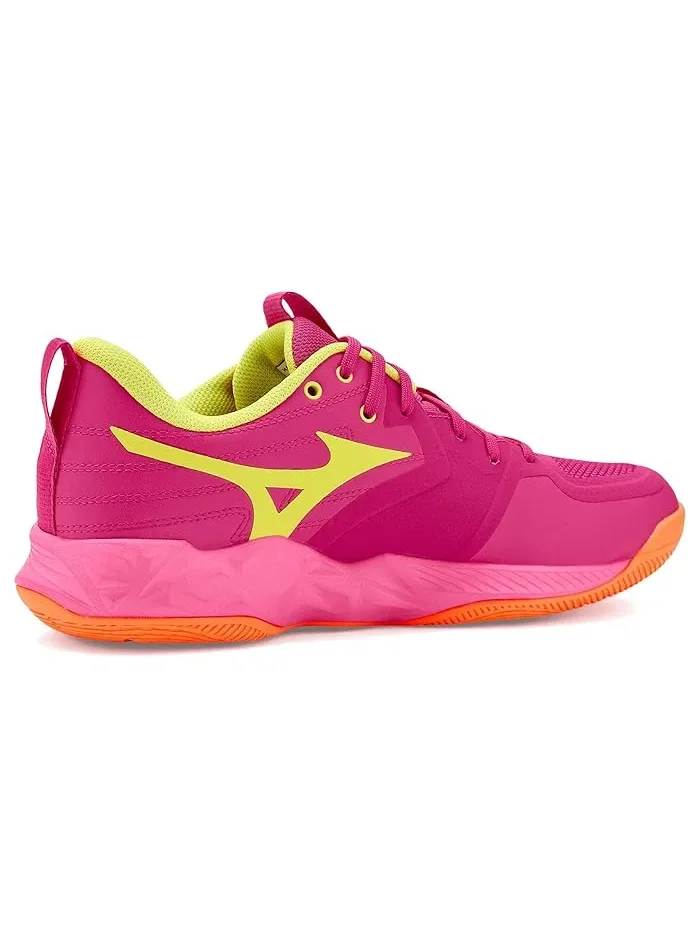 Кроссовки Wave Momentum 4 Pro Mizuno — изображение 3 из 4, розовый/желтый