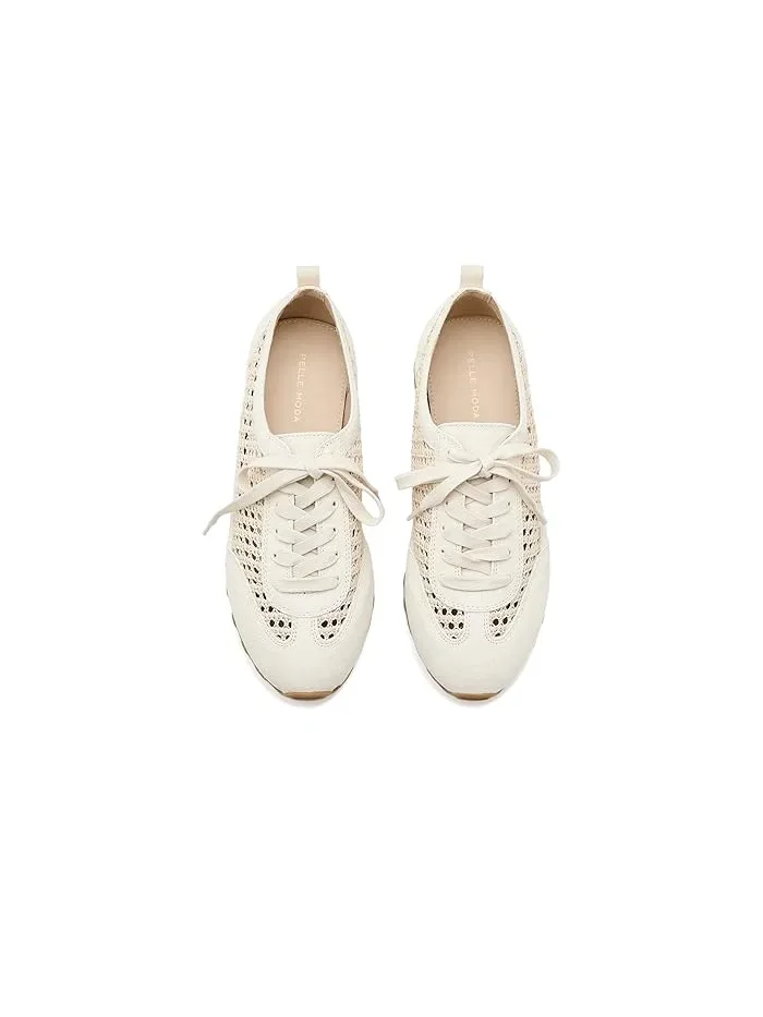 Кроссовки с перфорированным верхом Kimsy Pelle Moda — изображение 2 из 4, кремовый
