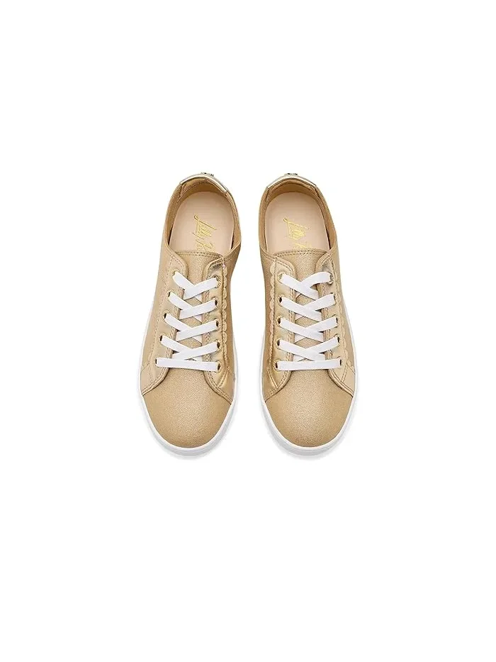 Кроссовки на шнуровке The Lilly Sneakers Lilly Pulitzer — изображение 2 из 4, золотистый металлик