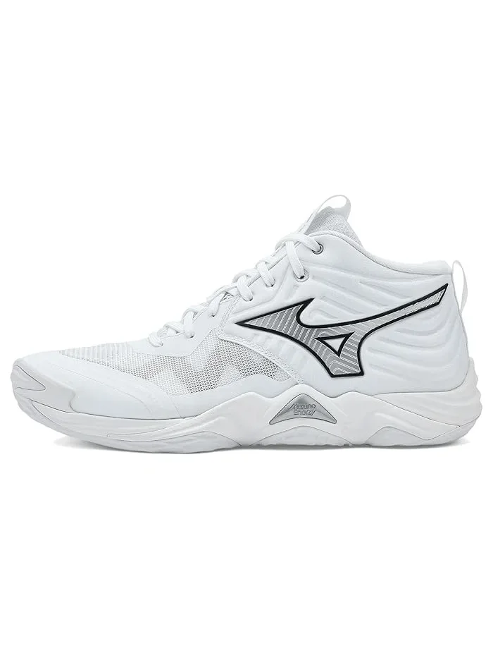 Кроссовки Mizuno Wave Momentum 4 Elite Mid — изображение 4 из 4, белый/металлик серый