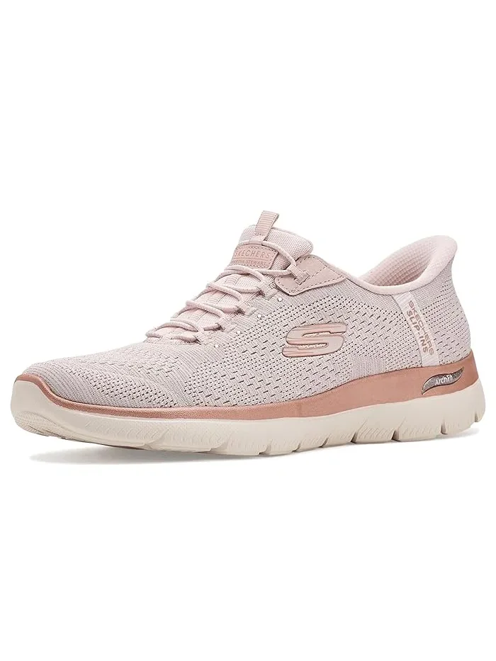 Кроссовки с поддержкой свода стопы Arch Fit Summits - Soft Shimmer Hands Free Slip-ins SKECHERS