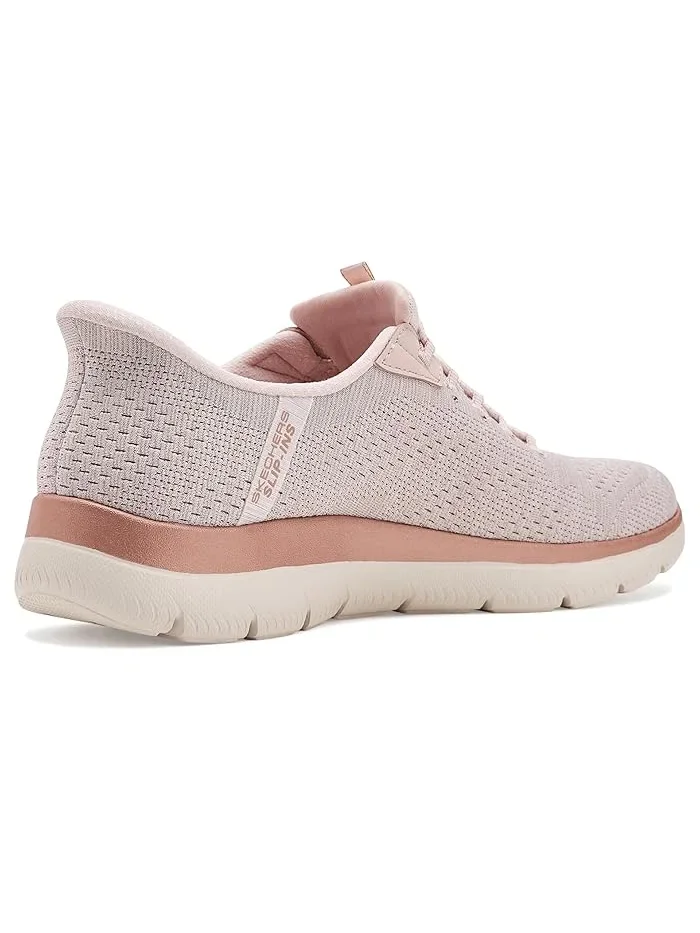 Кроссовки с поддержкой свода стопы Arch Fit Summits - Soft Shimmer Hands Free Slip-ins SKECHERS — изображение 3 из 4, розовый