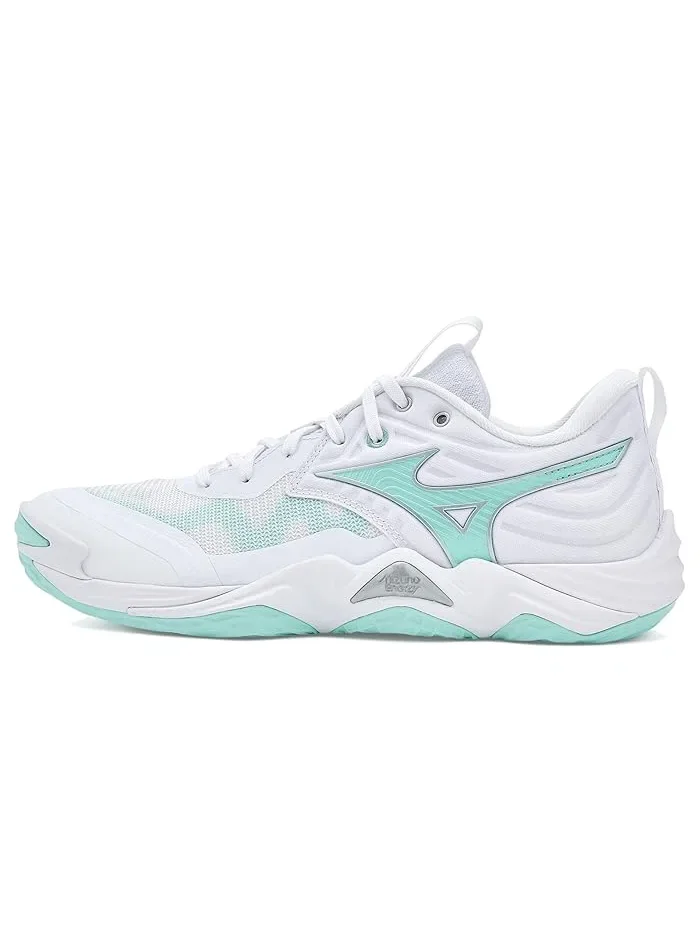 Кроссовки для волейбола Wave Momentum 4 Elite Mizuno — изображение 4 из 4, белый/синий