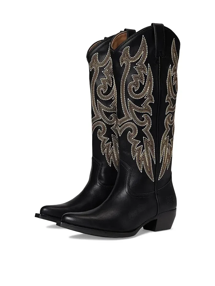 Сапоги с вышивкой Irlene Tall Deco Stitch FRYE AND CO. — черный