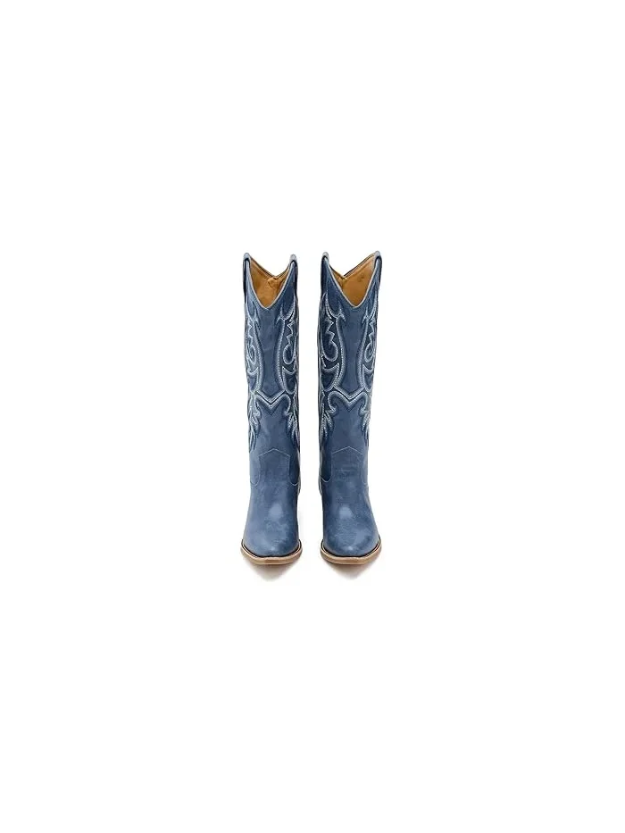 Ботинки с вышивкой Irlene Tall Deco Stitch FRYE AND CO. — изображение 2 из 4, джинсовый синий синий