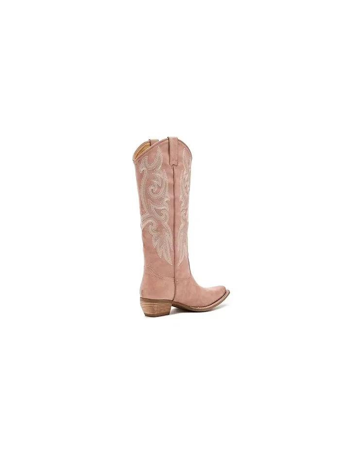 Сапоги с вышивкой Irlene Tall Deco Stitch FRYE AND CO. — изображение 3 из 4, розовый