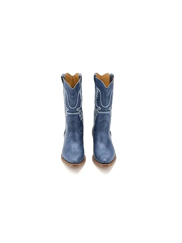 Сапоги Western с декором Irlene Short Deco Stitch FRYE AND CO. — изображение 2 из 4, джинсовый синий синий