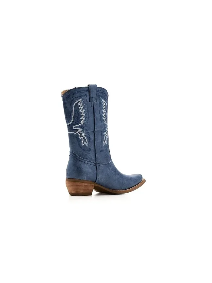 Сапоги Western с декором Irlene Short Deco Stitch FRYE AND CO. — изображение 3 из 4, джинсовый синий синий