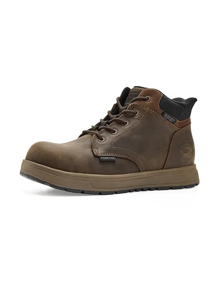 Ботинки с композитным носком Declon Comp Toe SKECHERS Work — изображение 1 из 4, коричневый