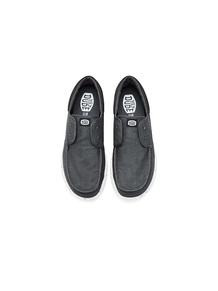 Ботинки Wally Cru Stretch Canvas Hey Dude — изображение 2 из 4, черный/белый