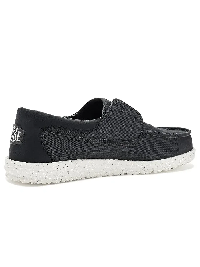 Ботинки Wally Cru Stretch Canvas Hey Dude — изображение 3 из 4, черный/белый
