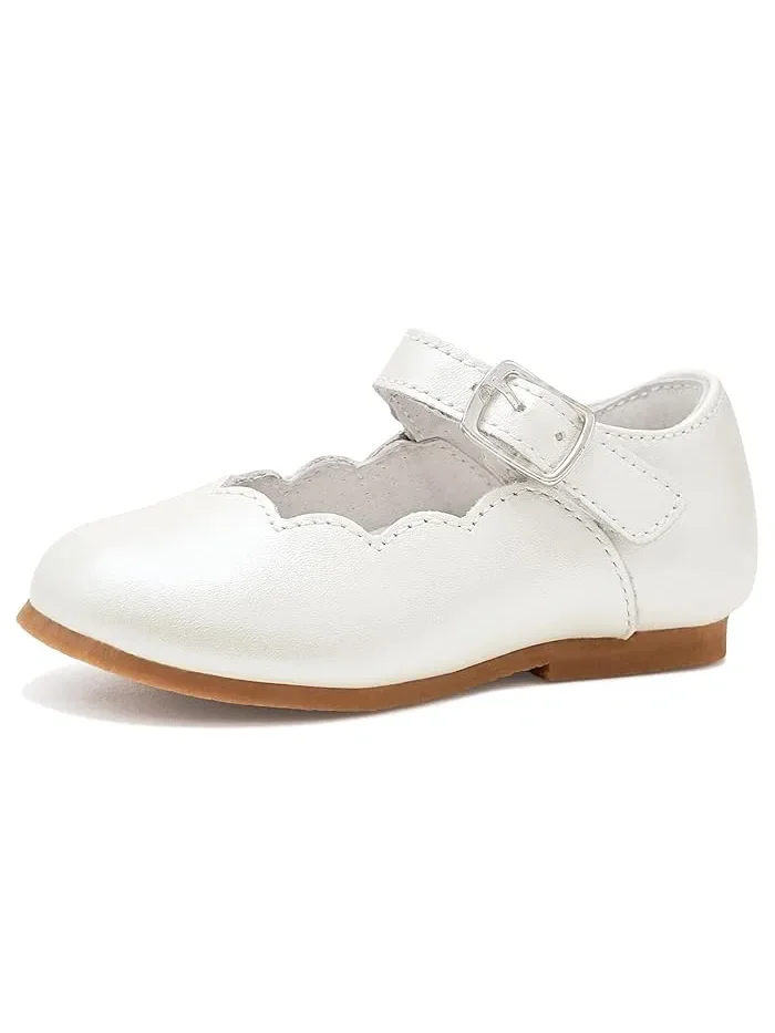 Туфли балетки с декоративной пряжкой Sonia L'Amour Shoes Kids — белый