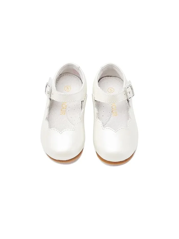 Туфли балетки с декоративной пряжкой Sonia L'Amour Shoes Kids — изображение 2 из 4, белый