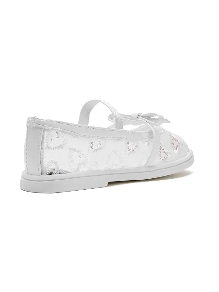 Туфли балетки с бантом Burdie Steve Madden Kids — изображение 3 из 4, белый
