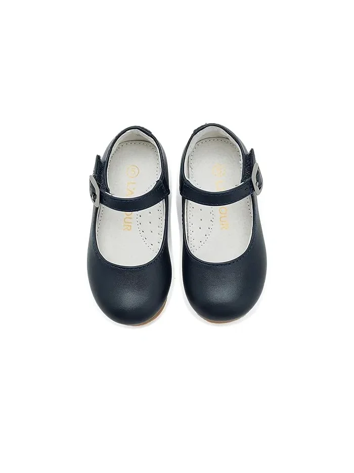 Туфли балетки с перламутровым блеском Rebecca L'Amour Shoes Kids — изображение 2 из 4, темный темно-синий
