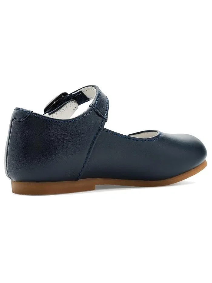 Туфли балетки с перламутровым блеском Rebecca L'Amour Shoes Kids — изображение 3 из 4, темный темно-синий