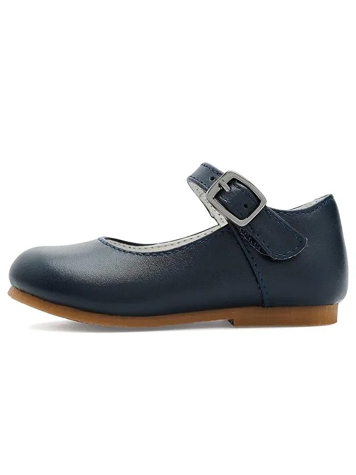 Туфли балетки с перламутровым блеском Rebecca L'Amour Shoes Kids — изображение 4 из 4, темный темно-синий