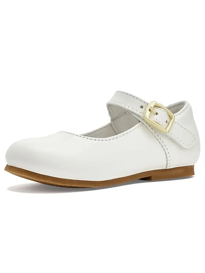 Туфли балетки с перламутровым блеском Rebecca L'Amour Shoes Kids — белый