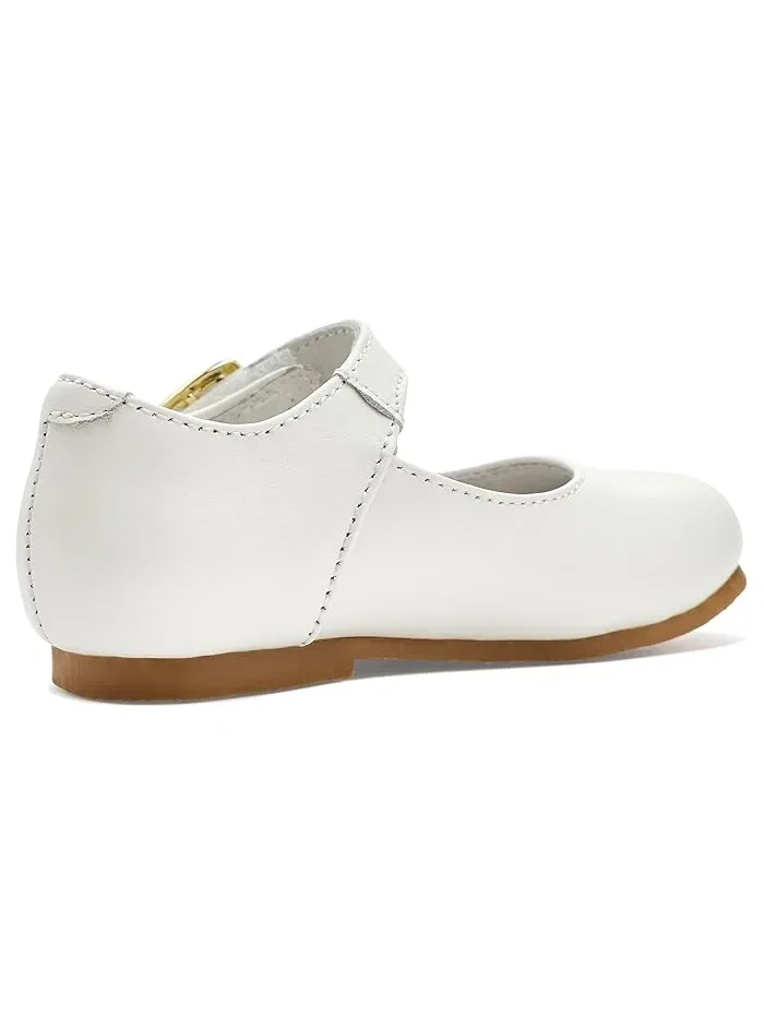 Туфли балетки с перламутровым блеском Rebecca L'Amour Shoes Kids — изображение 3 из 4, белый