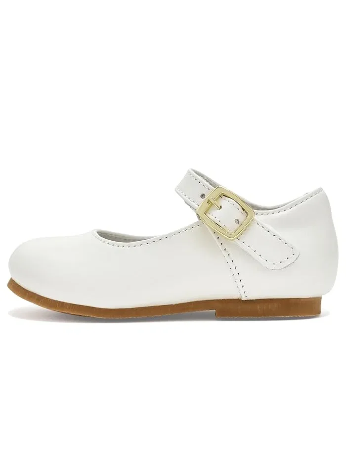 Туфли балетки с перламутровым блеском Rebecca L'Amour Shoes Kids — изображение 4 из 4, белый