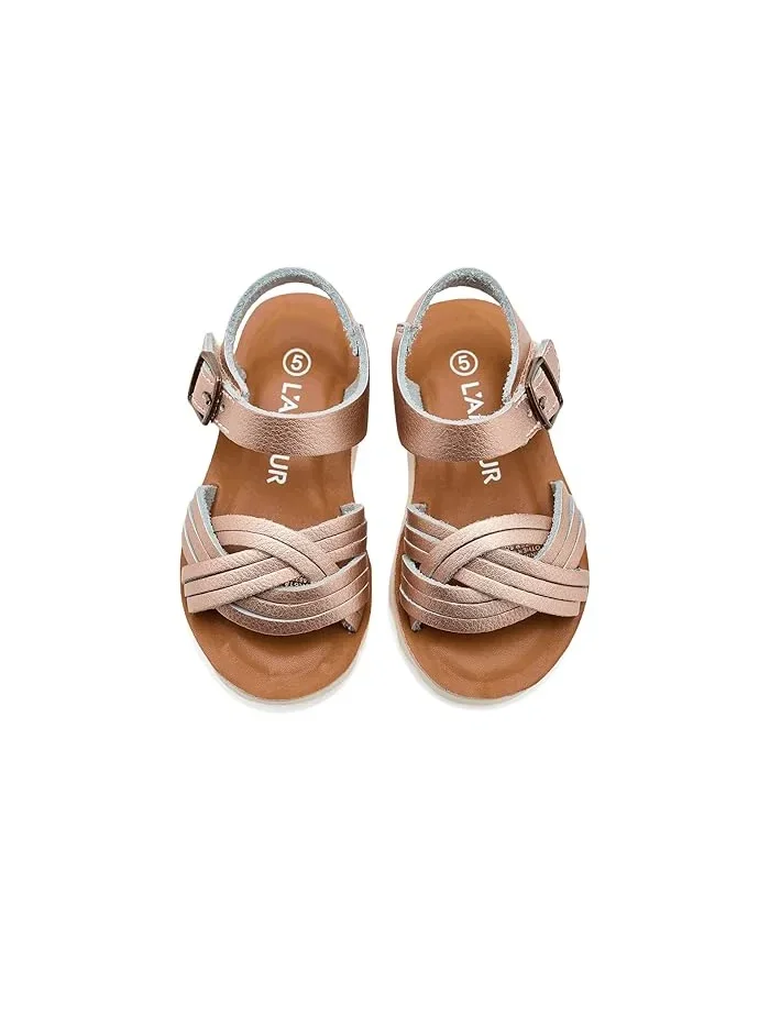 Сандалии Athena L'Amour Shoes Kids — изображение 2 из 4, розовый золотистый