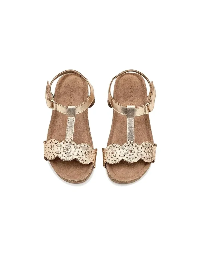 Сандалии с прострочкой Girls Lauren Playground Jack Rogers Kids — изображение 2 из 4, серебристый