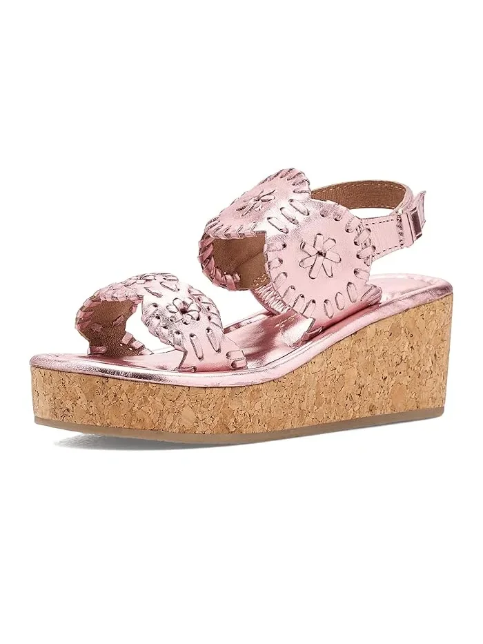 Босоножки на каблуке Lauren High Wedge Jack Rogers Kids — изображение 1 из 4, розовый