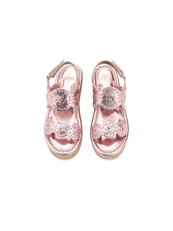 Босоножки на каблуке Lauren High Wedge Jack Rogers Kids — изображение 2 из 4, розовый