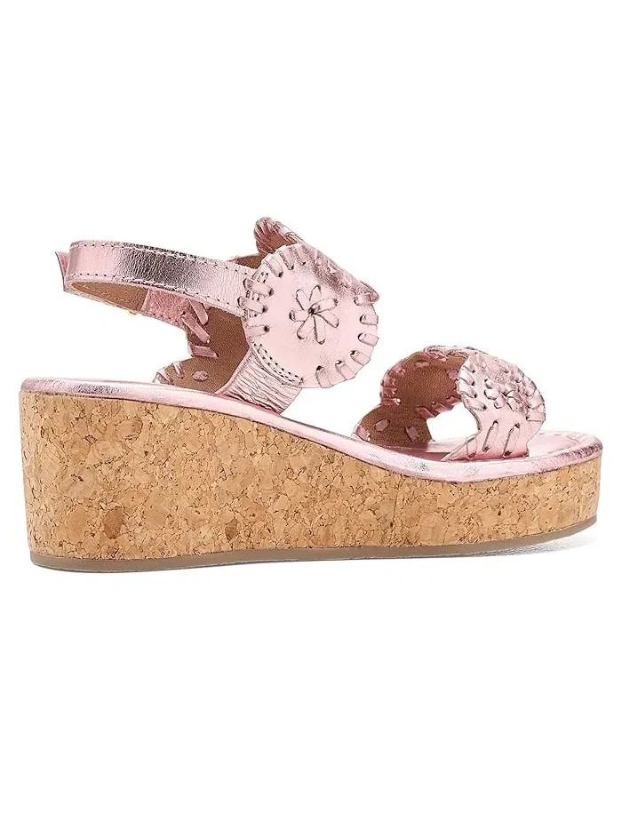 Босоножки на каблуке Lauren High Wedge Jack Rogers Kids — изображение 3 из 4, розовый